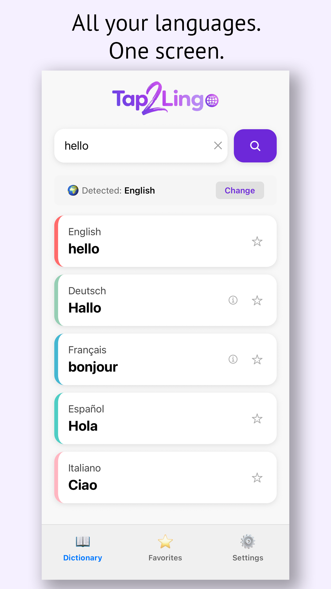 All your languages. One screen.